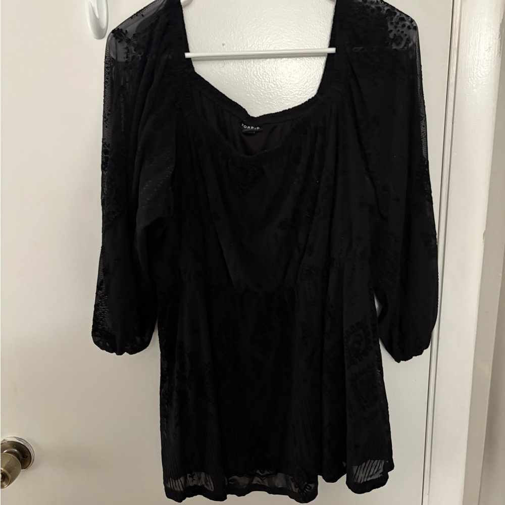 Torrid black velvet blouse